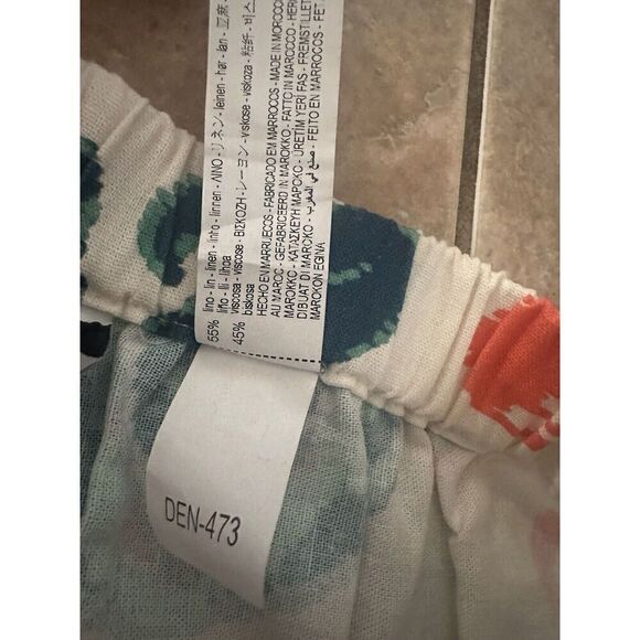 Zara M Printed Linen Shorts Tasseled Paisley - Picture 4 of 7